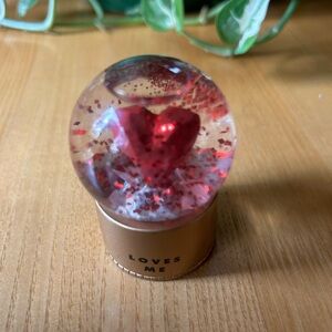 Heart ❤️ " Loves Me "  Snow Globe with Red Glitter